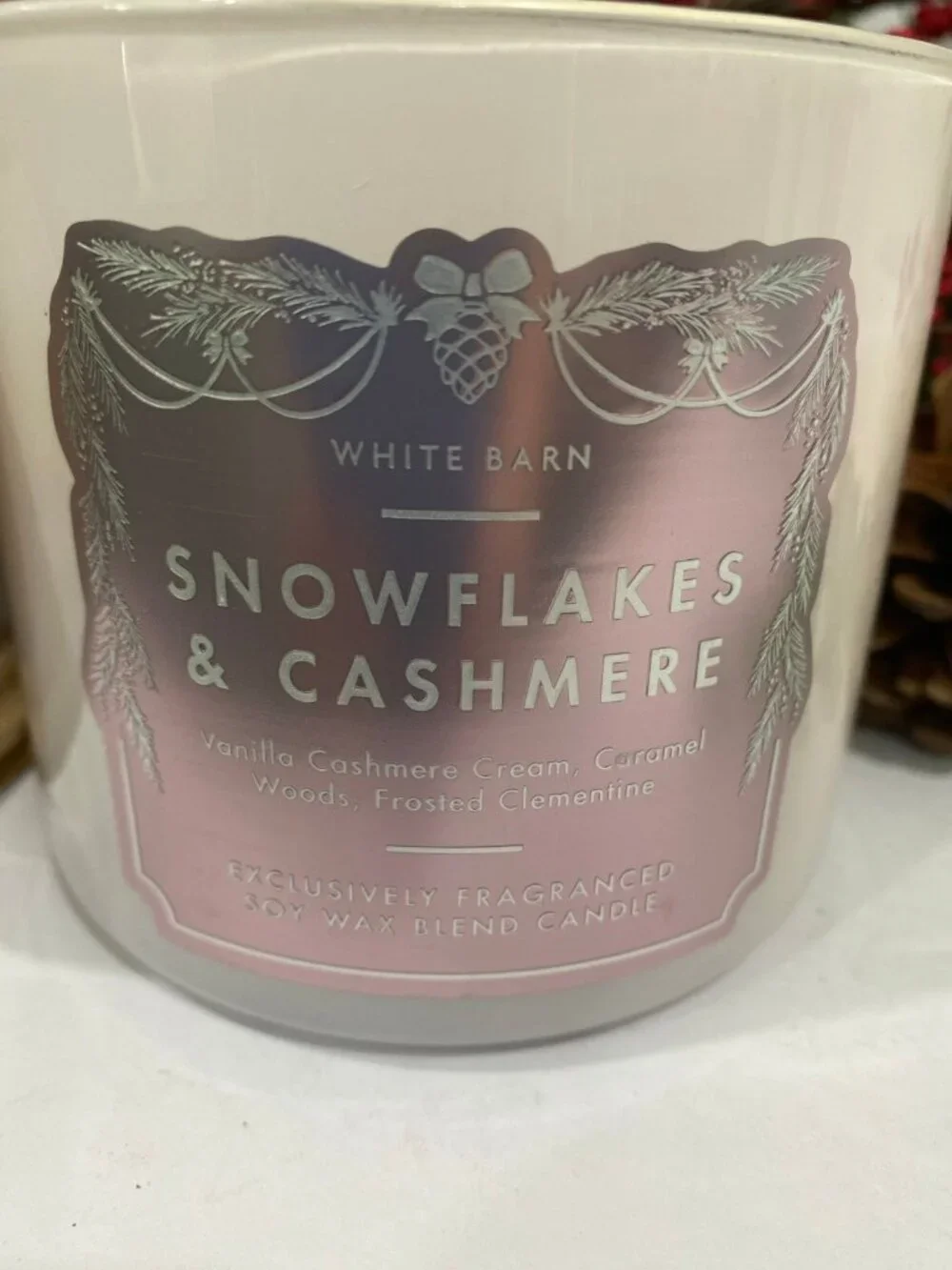“Snowflakes & Cashmere” Bath & Body Works New 3 Wick Candle